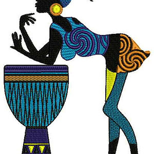 African Lady Applique Design In Embroidery