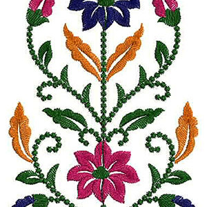 Flower Plant Applique Embroidery Design 24012