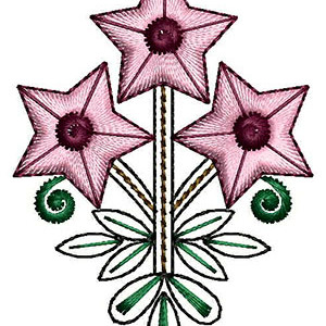 Starfish Flower Applique Embroidery Design 24064