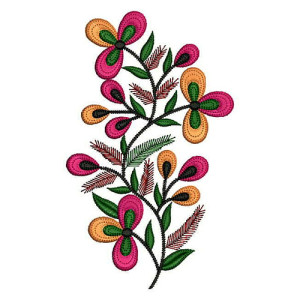 Triplets Leaf Vine Line Applique Design 24072
