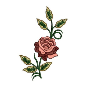 Flower Plant Applique Design In Embroidery 24073