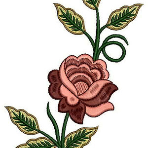 Flower Plant Applique Design In Embroidery 24073