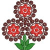 Triple Spiral Flowers Applique Design 24084