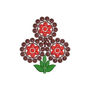 Triple Spiral Flowers Applique Design 24084