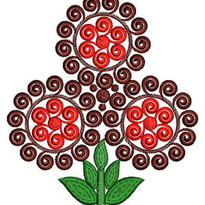 Triple Spiral Flowers Applique Design 24084