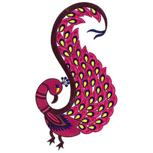 Peacock Applique Embroidery Design 24112
