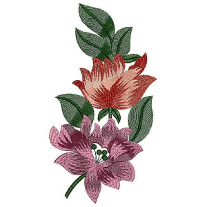 Contrasting Flowers Applique Design 24113