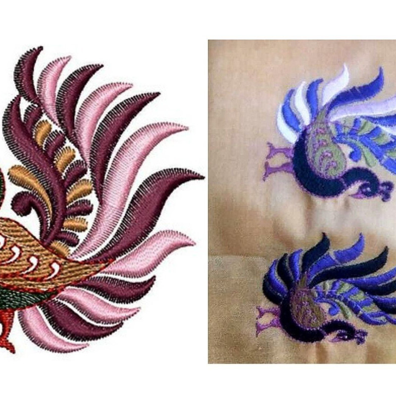 Peacock With Beautiful Feather Embroidery 24126