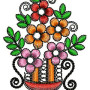 Flower Pot With Handle Applique Design 24128
