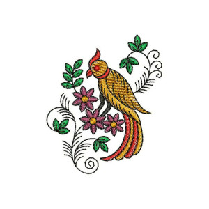 Bird Design Applique In Embroidery 24129