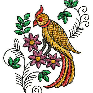 Bird Design Applique In Embroidery 24129