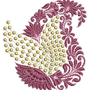 Traditional Paisley Applique Embroidery Design 24134