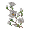 Aesthetic White Flowers Branch Applique Embroidery 24148