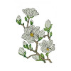 Aesthetic White Flowers Branch Applique Embroidery 24148