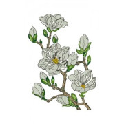 Aesthetic White Flowers Branch Applique Embroidery 24148