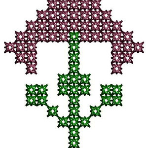 Tree Plant Cross Stitch Applique Embroidery 24182