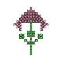 Tree Plant Cross Stitch Applique Embroidery 24182