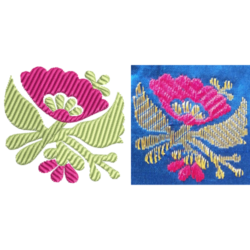 Pink Flora Applique Embroidery Design 24211