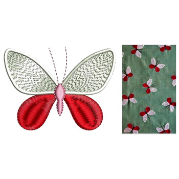 Butterfly Embroidery Design In Applique 24221