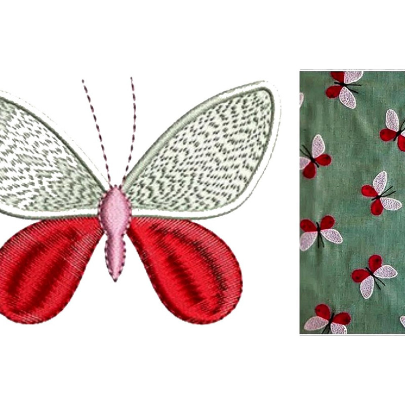 Butterfly Embroidery Design In Applique 24221