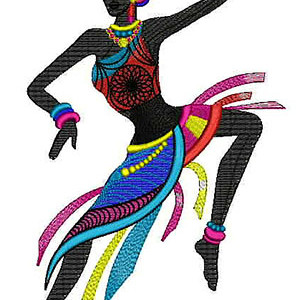 Dancing Women Applique Embroidery Design
