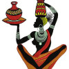African Lady Design In Applique Embroidery