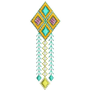 Rhombus Applique Design In Embroidery 24343