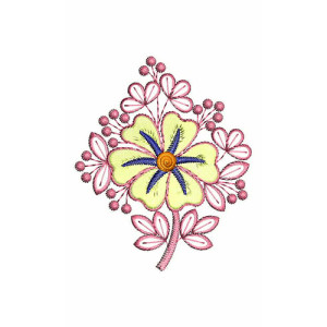 Big Flower Applique Design In Embroidery 24347