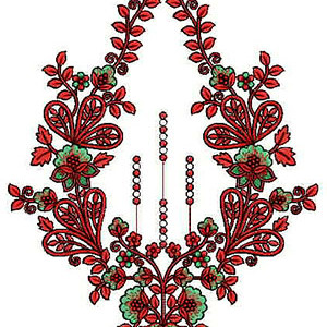 Floral Vine Applique Embroidery Design 24396