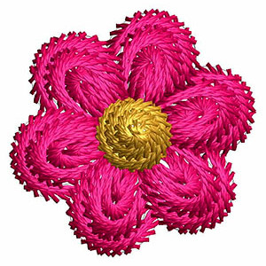 Pink Floral Applique Embroidery Design 24413