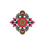 Pink Long Petal Flower In Applique Embroidery 24446