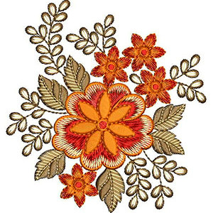 Blade Cutting Flower Applique Embroidery Design 24452
