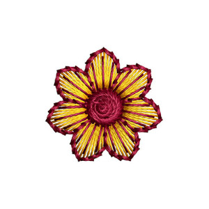 Yellow Petal Flower Applique Embroidery Design 24454