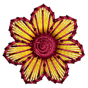 Yellow Petal Flower Applique Embroidery Design 24454