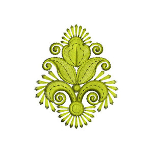 Spiral And Paisley Design In Applique Embroidery 24455