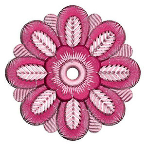 Big Pink Flora Applique Embroidery Design 24461