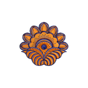 Simple Floral Design Applique In Embroidery 24462