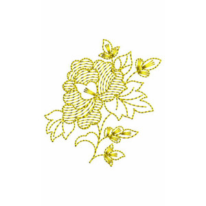 Rose Flower Cording Design In Applique Embroidery 24508