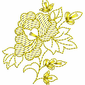 Rose Flower Cording Design In Applique Embroidery 24508