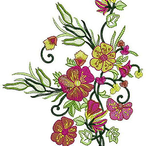 Flamboyant Poppy Flowers Applique Embroidery Design 24525