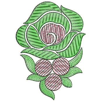 Small Green Floral Embroidery Design 25164