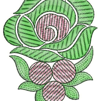 Small Green Floral Embroidery Design 25164