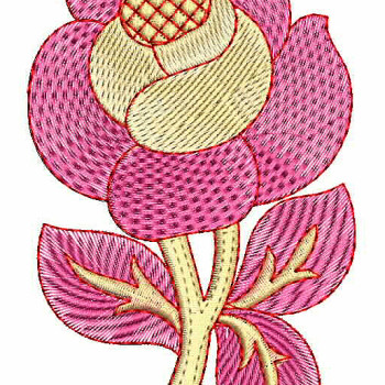 Pink Rose Applique Embroidery Design 25168