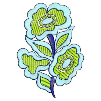 Daffodil Style Applique Embroidery Design 25169