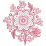 Pink Flower Applique Embroidery Design 25176