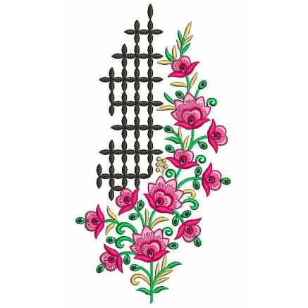 Kurti Applique Embroidery Design 25179