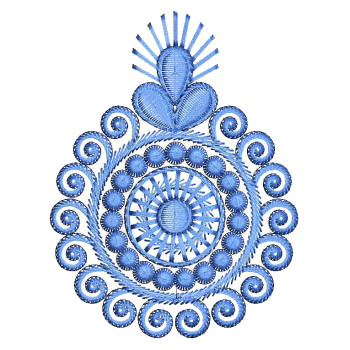 Small Layered Flower Applique Embroidery 25793