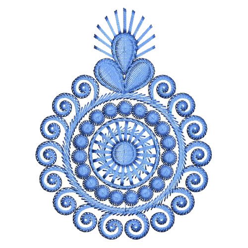 Small Layered Flower Applique Embroidery 25793