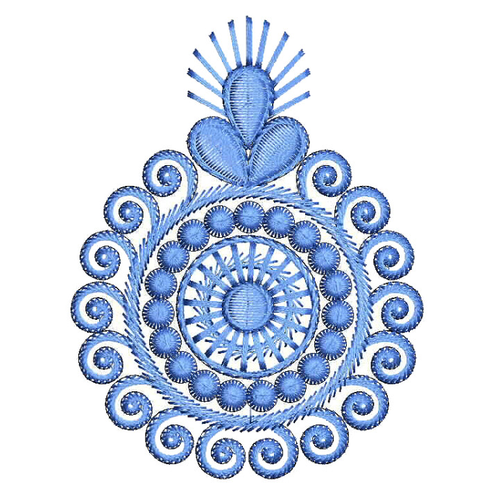 Small Layered Flower Applique Embroidery 25793