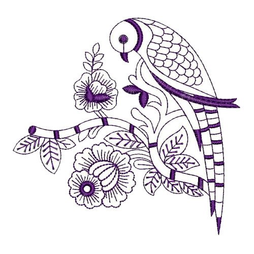 Parrot Embroidery Applique Design 25833